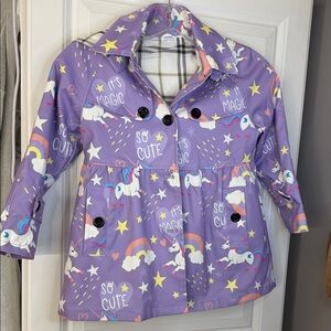 Magical Purple Unicorn Raincoat for Kids